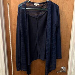 Size 3X - Rolla Coster - Lightweight Navy Waterfall Sweater Wrap